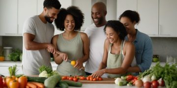 The impact of social interactions on the formation of healthy habits in groups